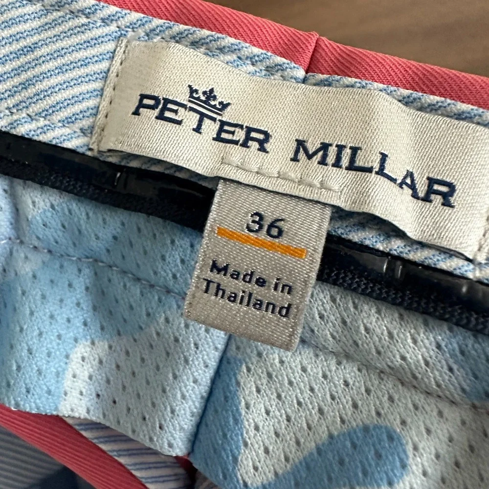 Peter Millar Chino Shorts Salem Nantucket Pink Performance Golf Casual Men 36